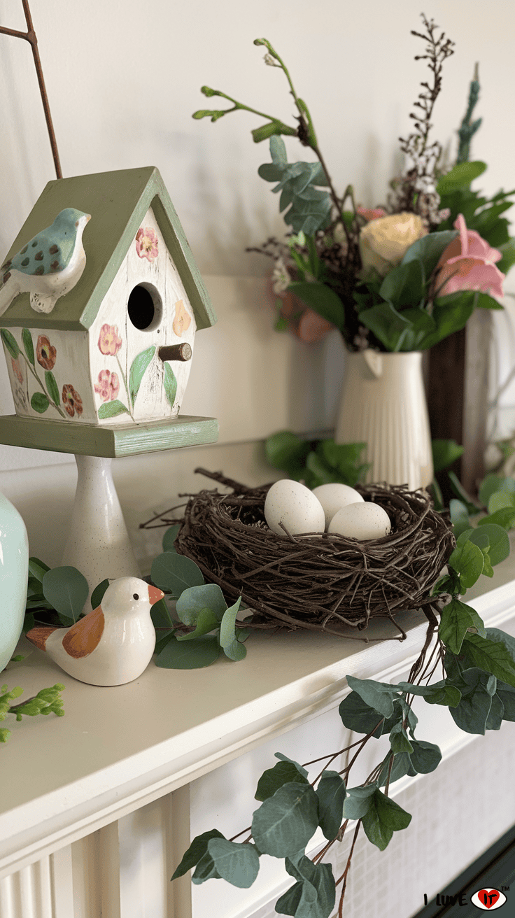 spring mantel decorations