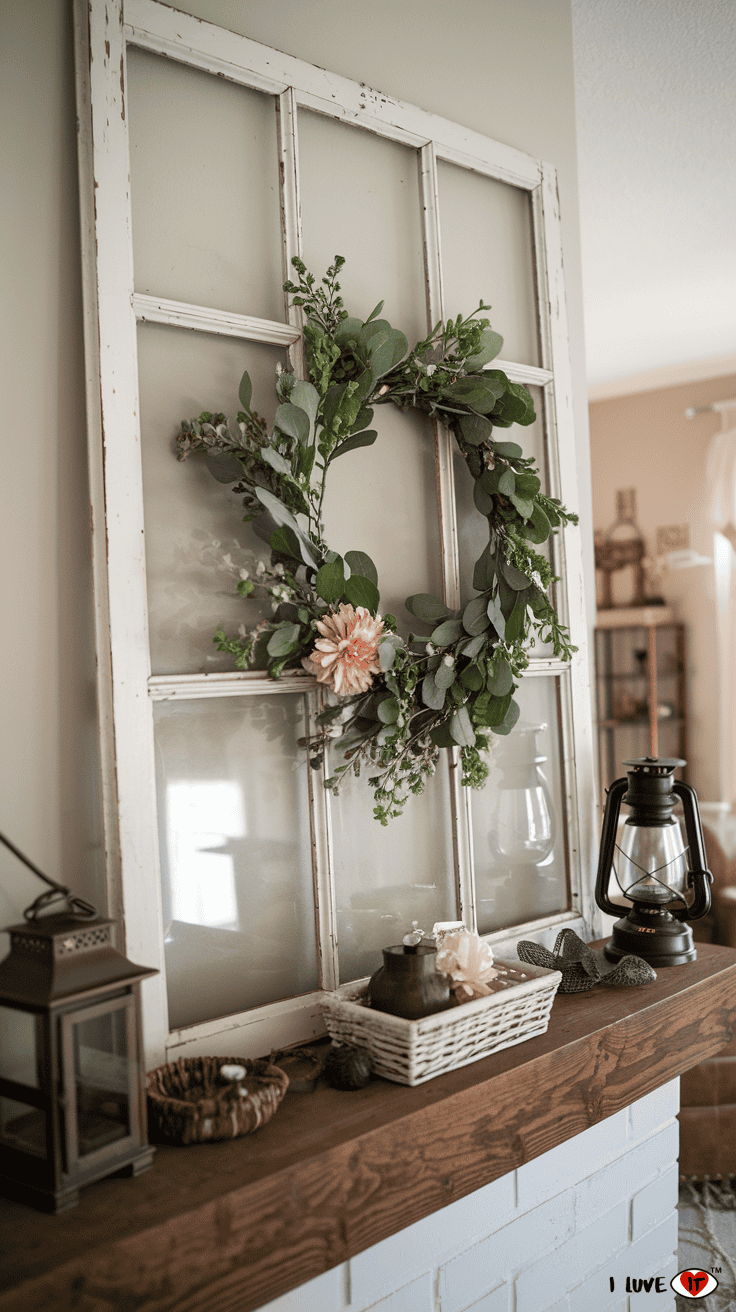 spring mantel decor farmhouse