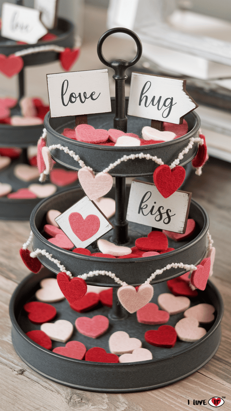 valentine tiered tray