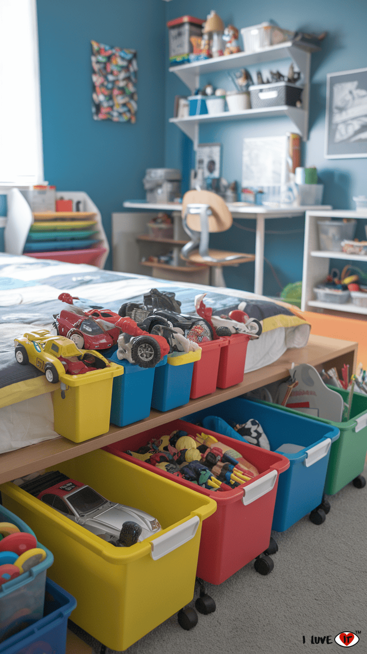 rolling storage bins