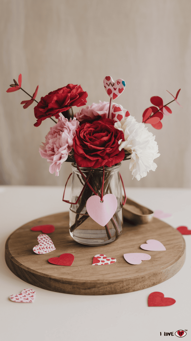 diy heart centerpiece