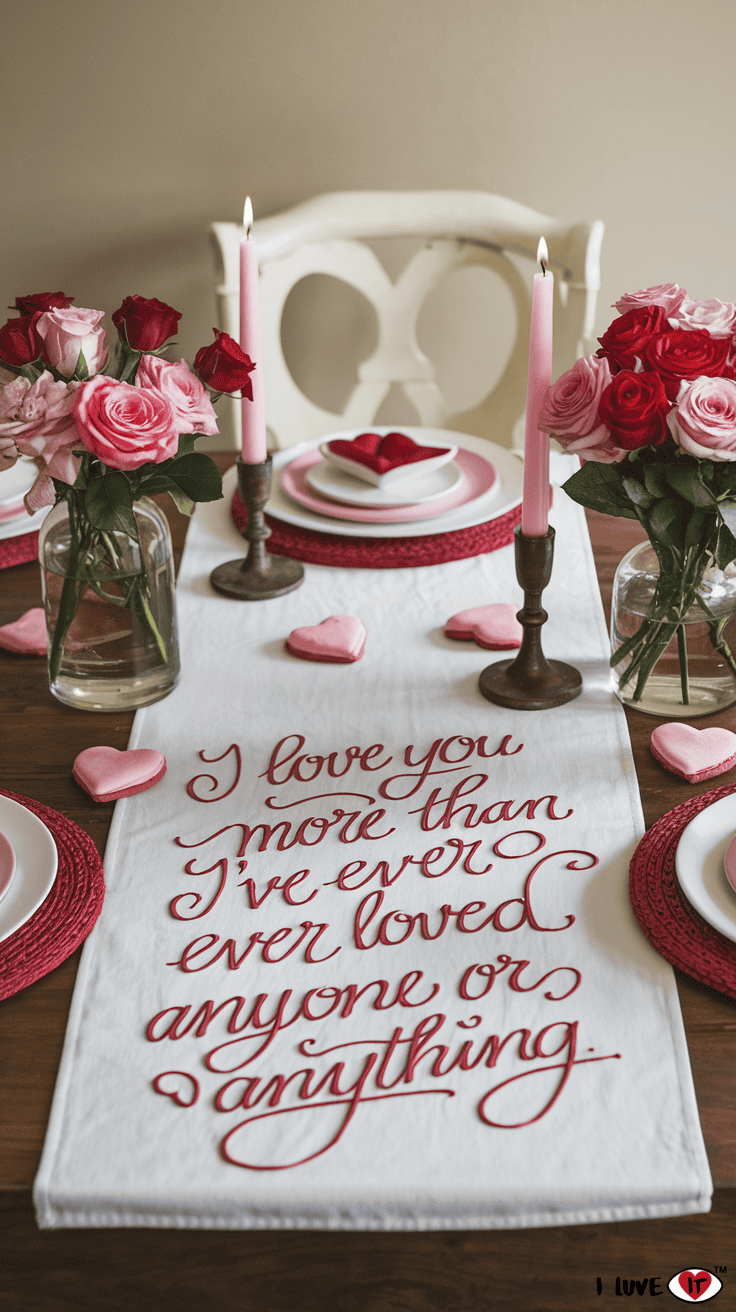 valentine table runner diy