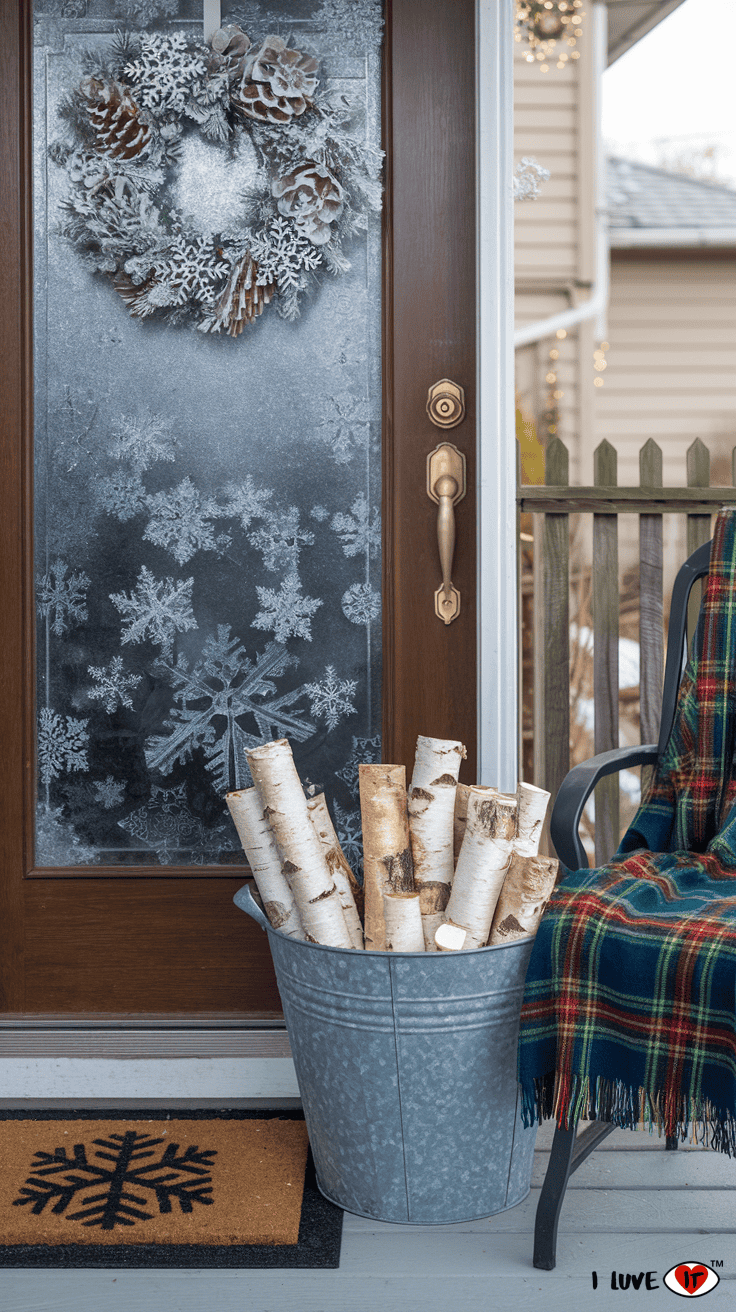 winter decor porch