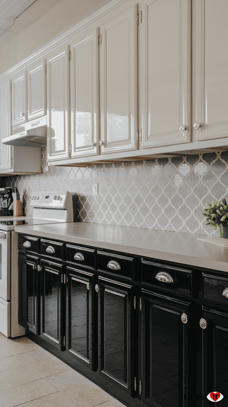 kitchen cabinets black and white