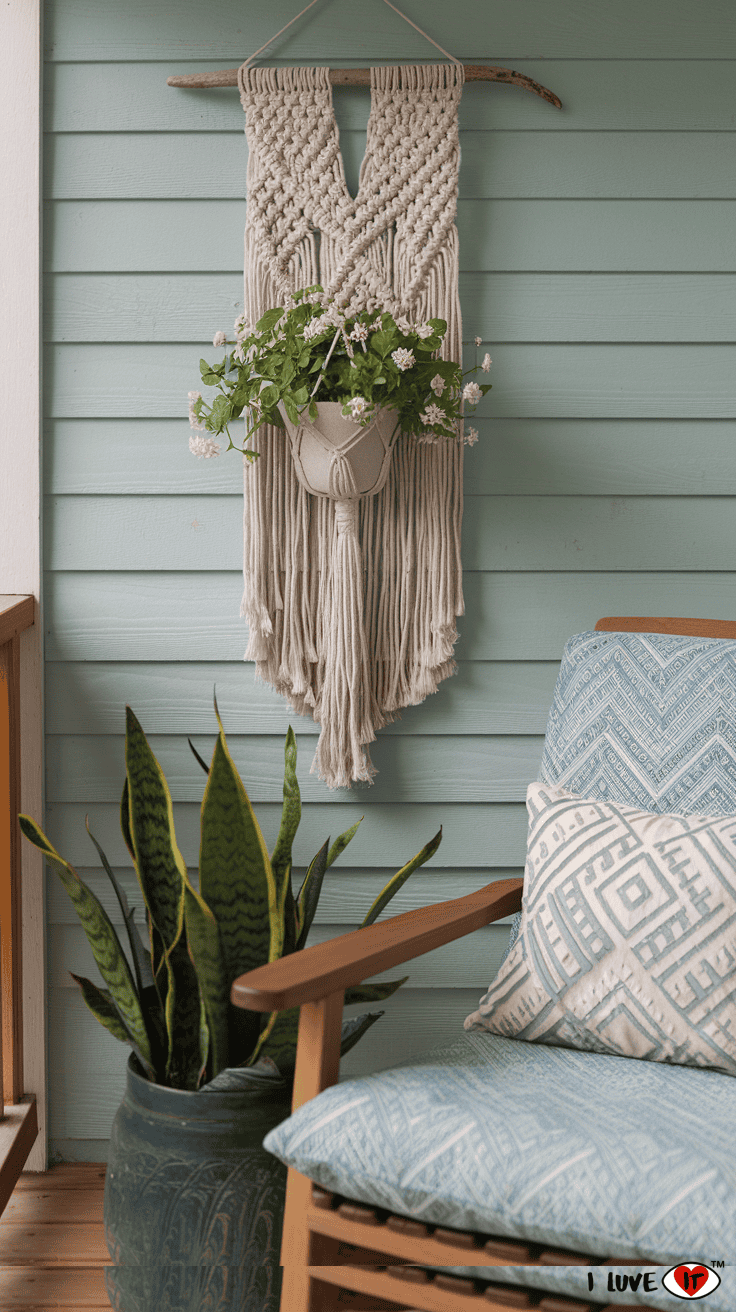 boho spring porch