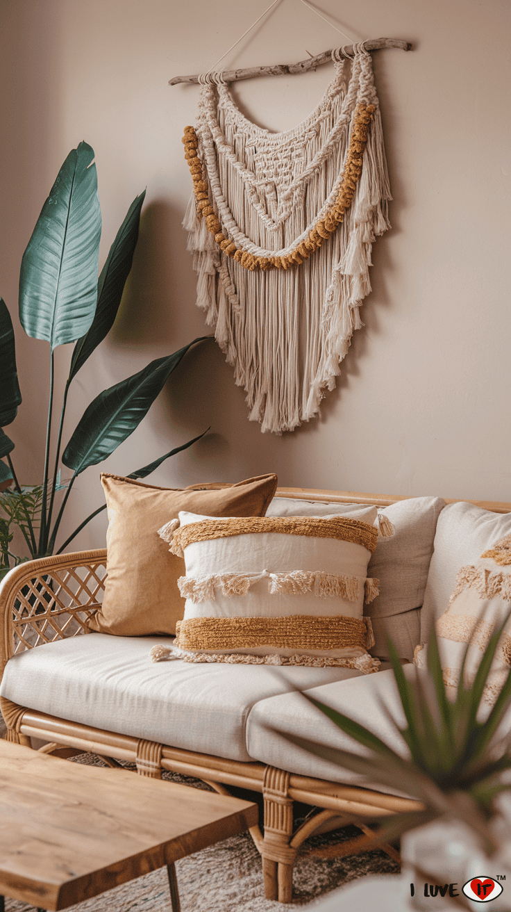 spring living room boho