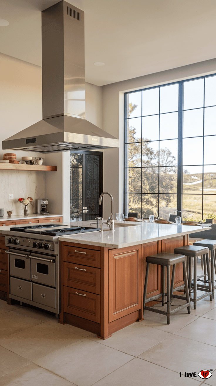 kitchen island stove