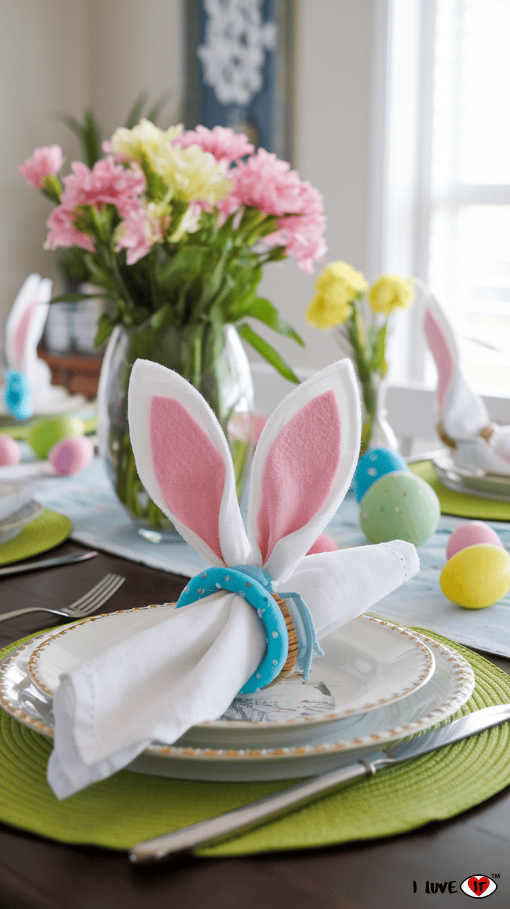 diy bunny napkins