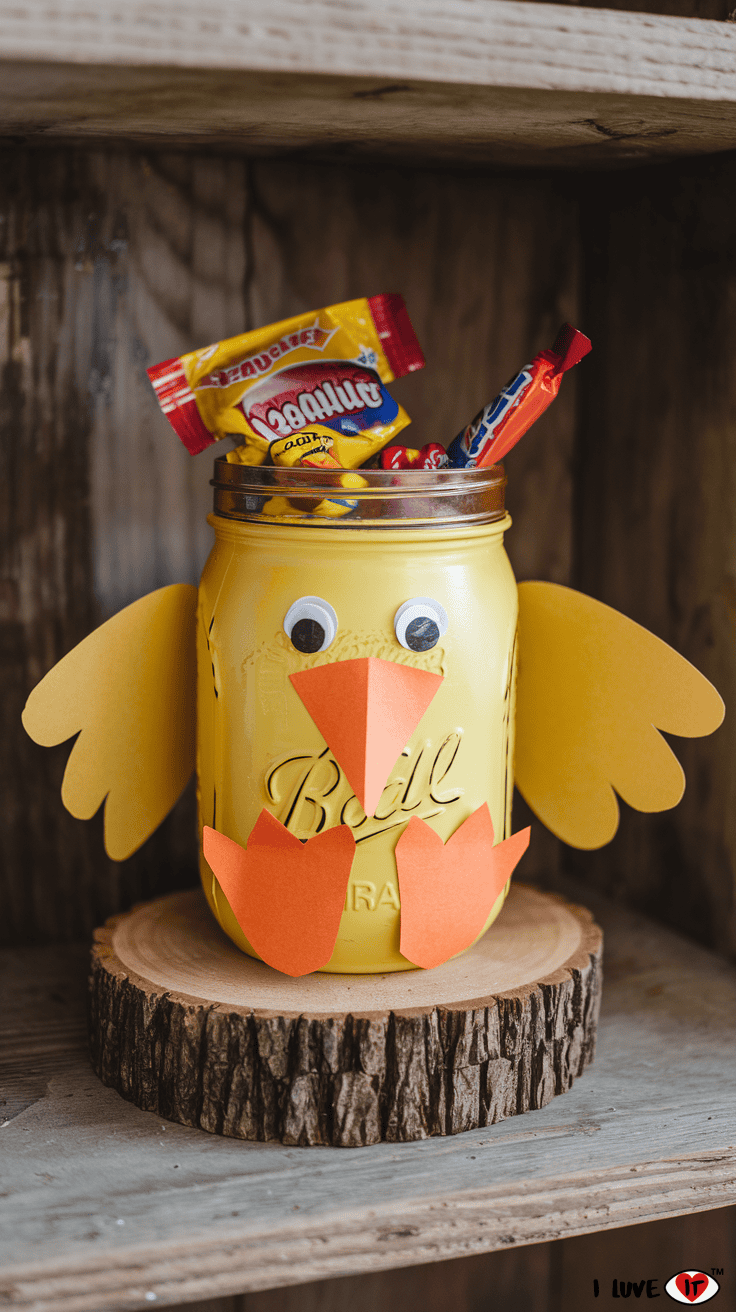 mason jar easter chicks