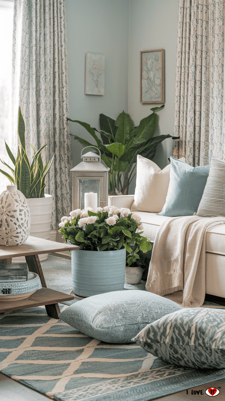 spring living room cozy