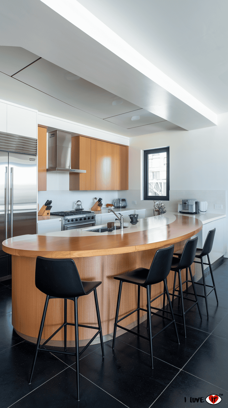 kitchen island curved