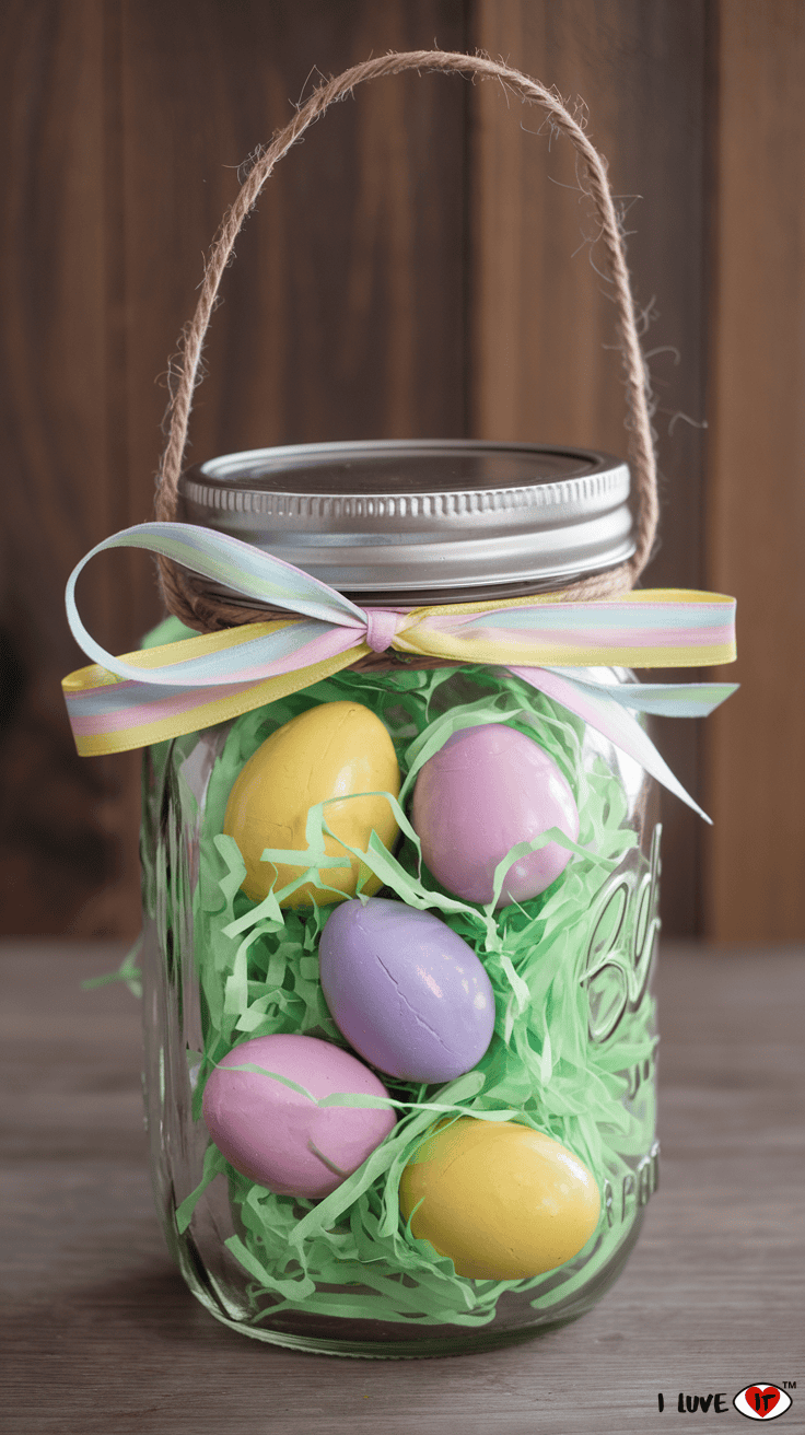 easter basket mason jar craft