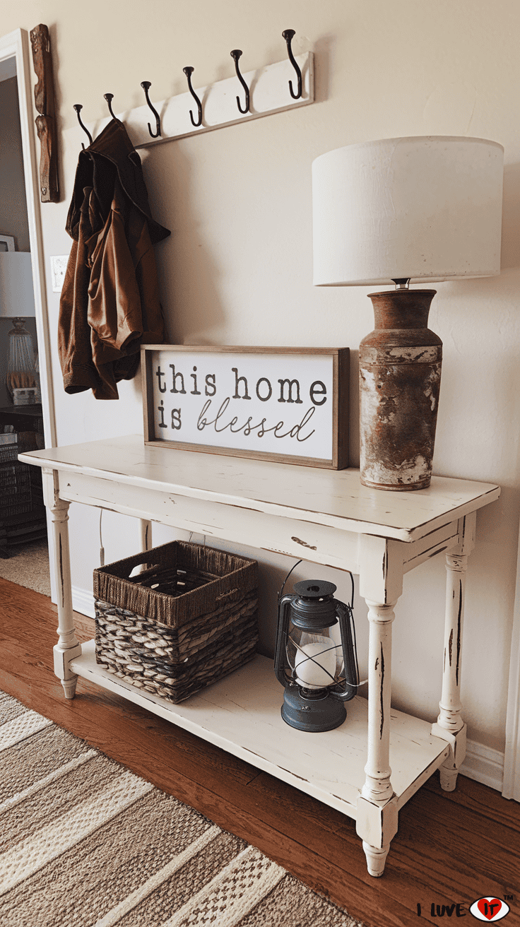 entry table farmhouse decor