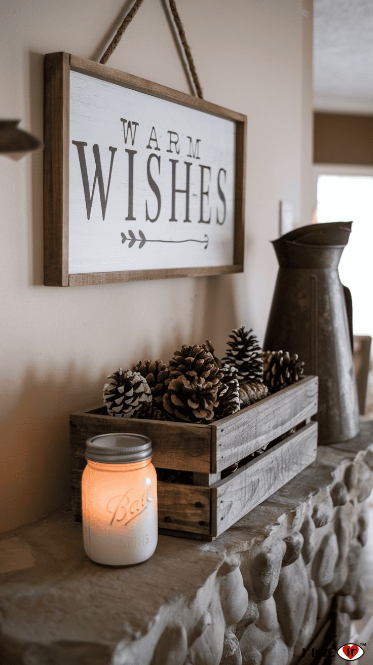 winter mantel farmhouse