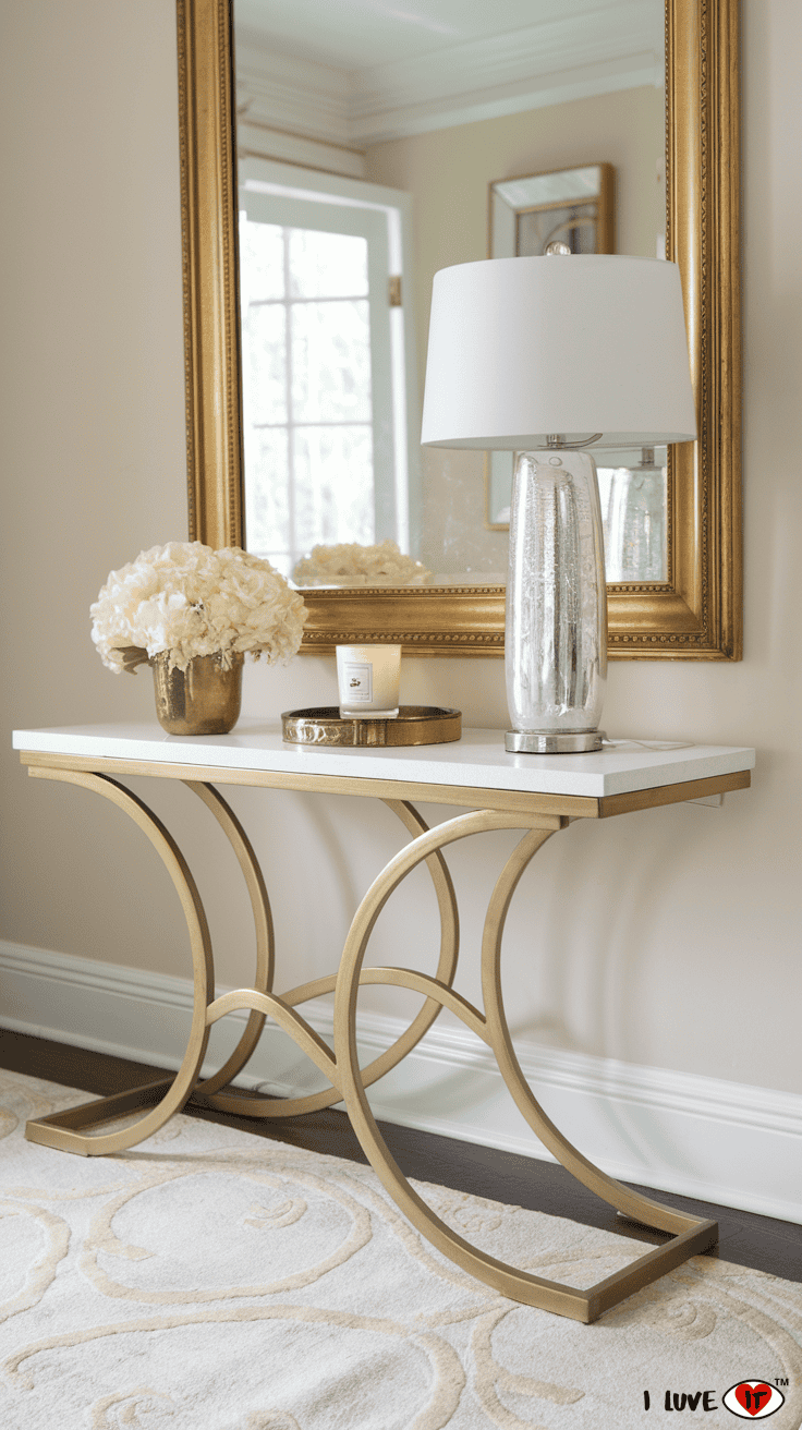 entry table gold accents