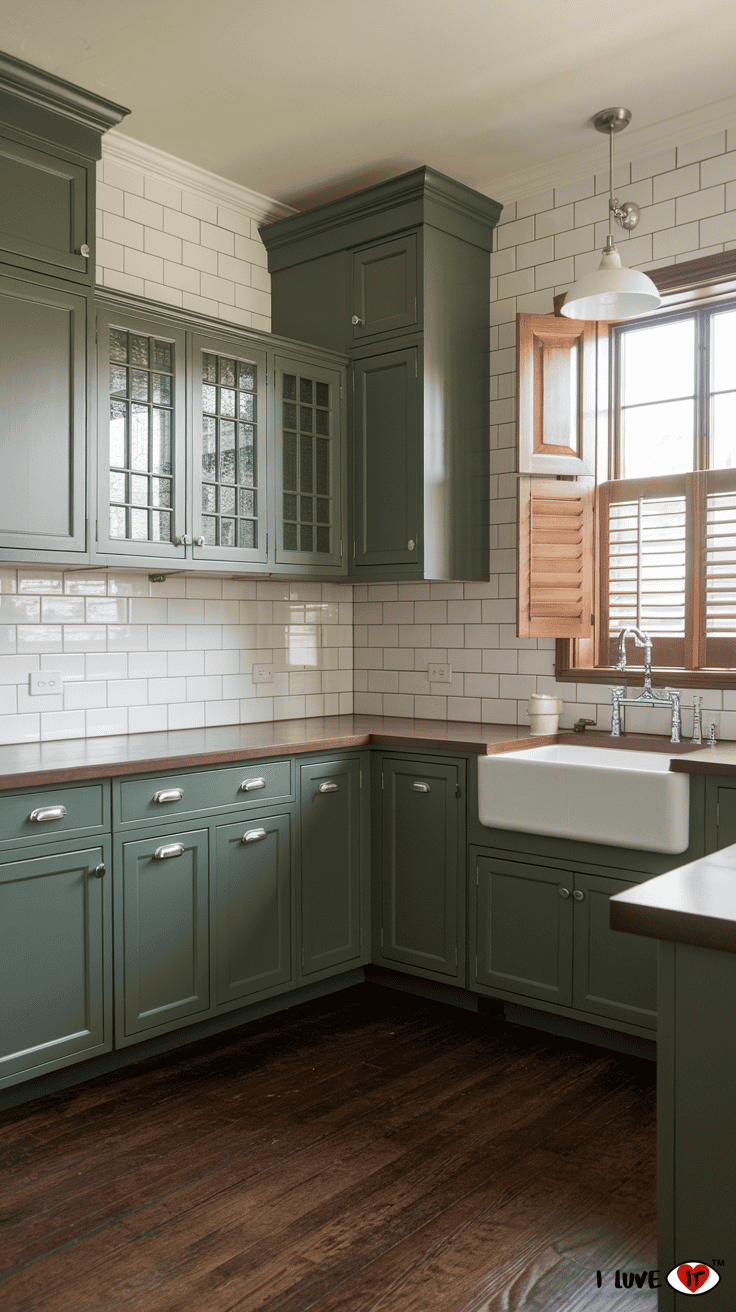 kitchen cabinets green