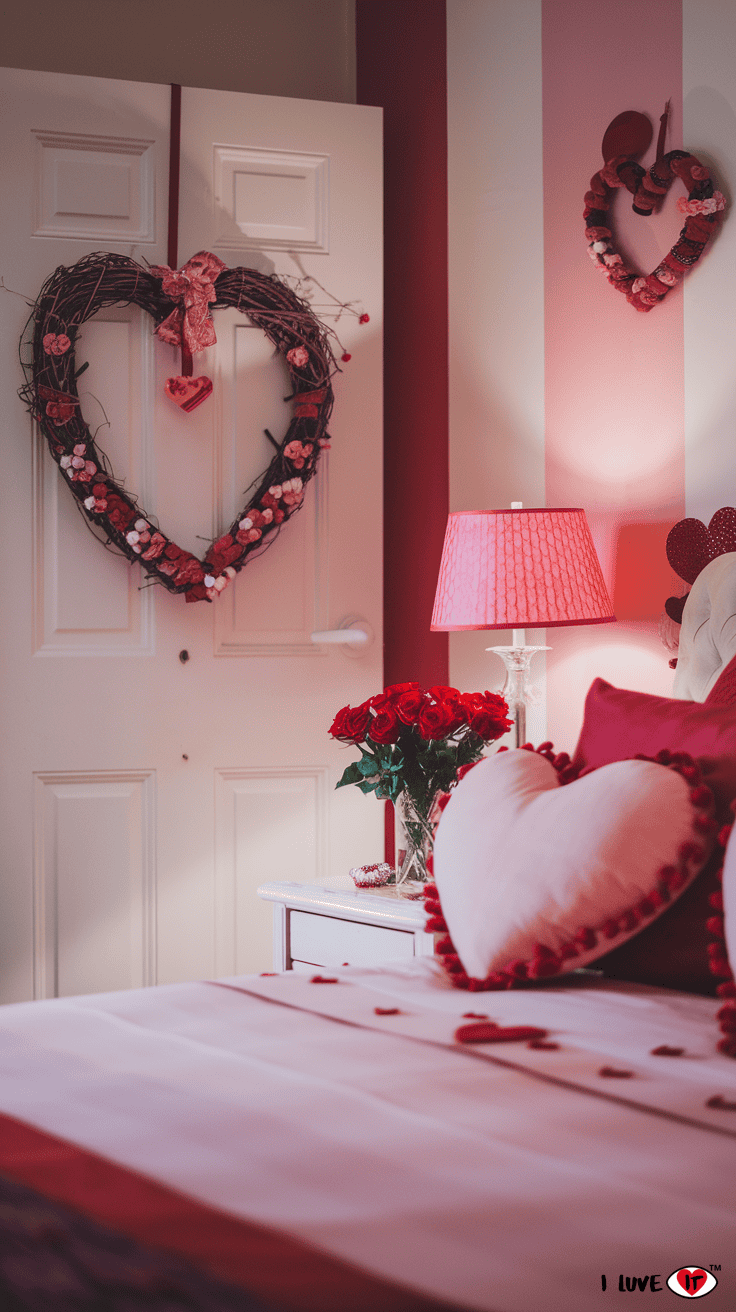 heart wreath diy bedroom