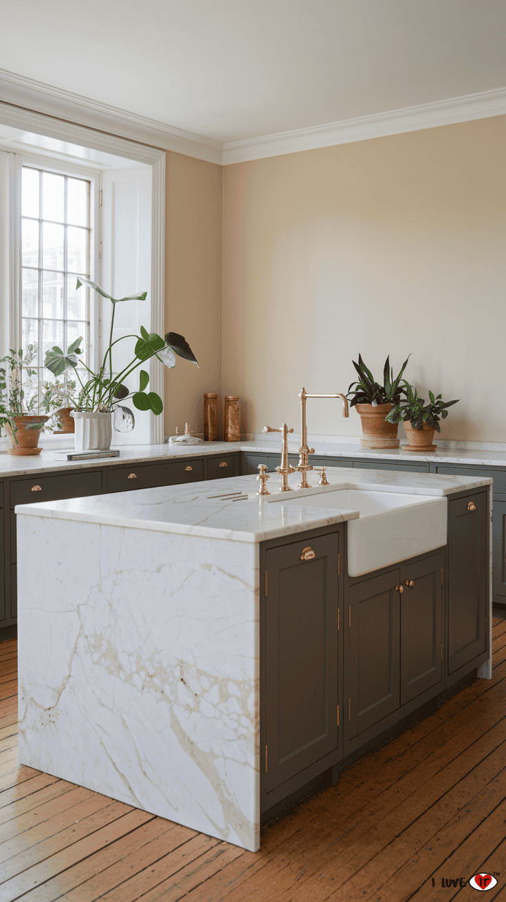 kitchen island marble