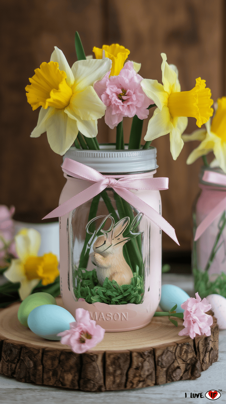 easter mason jar centerpieces