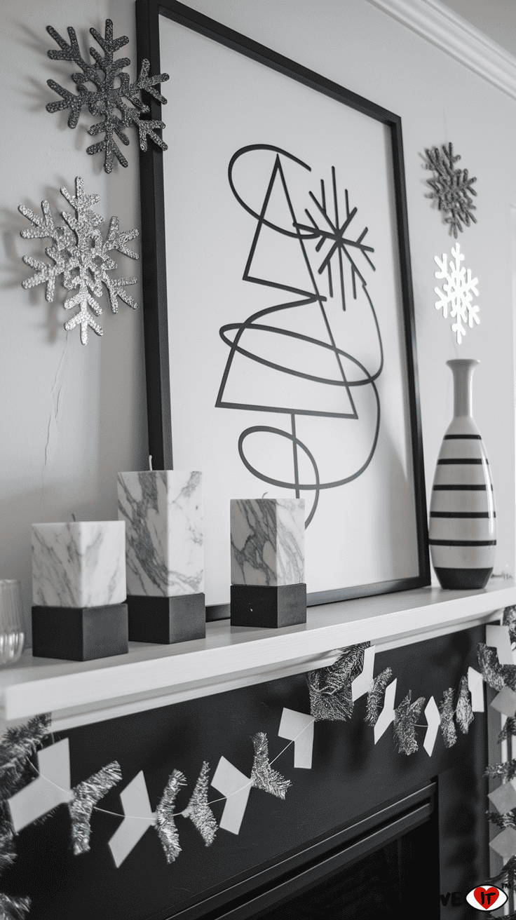 winter mantel modern