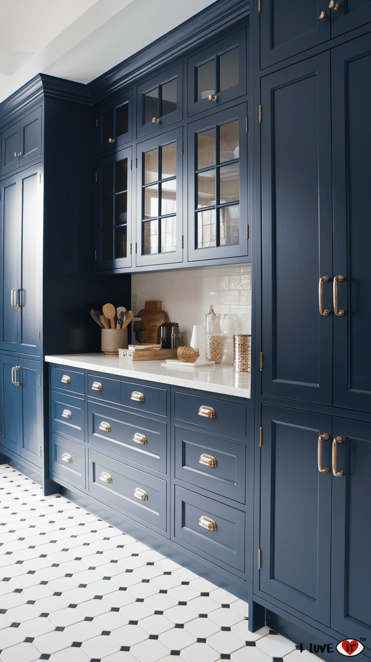 kitchen cabinets navy blue