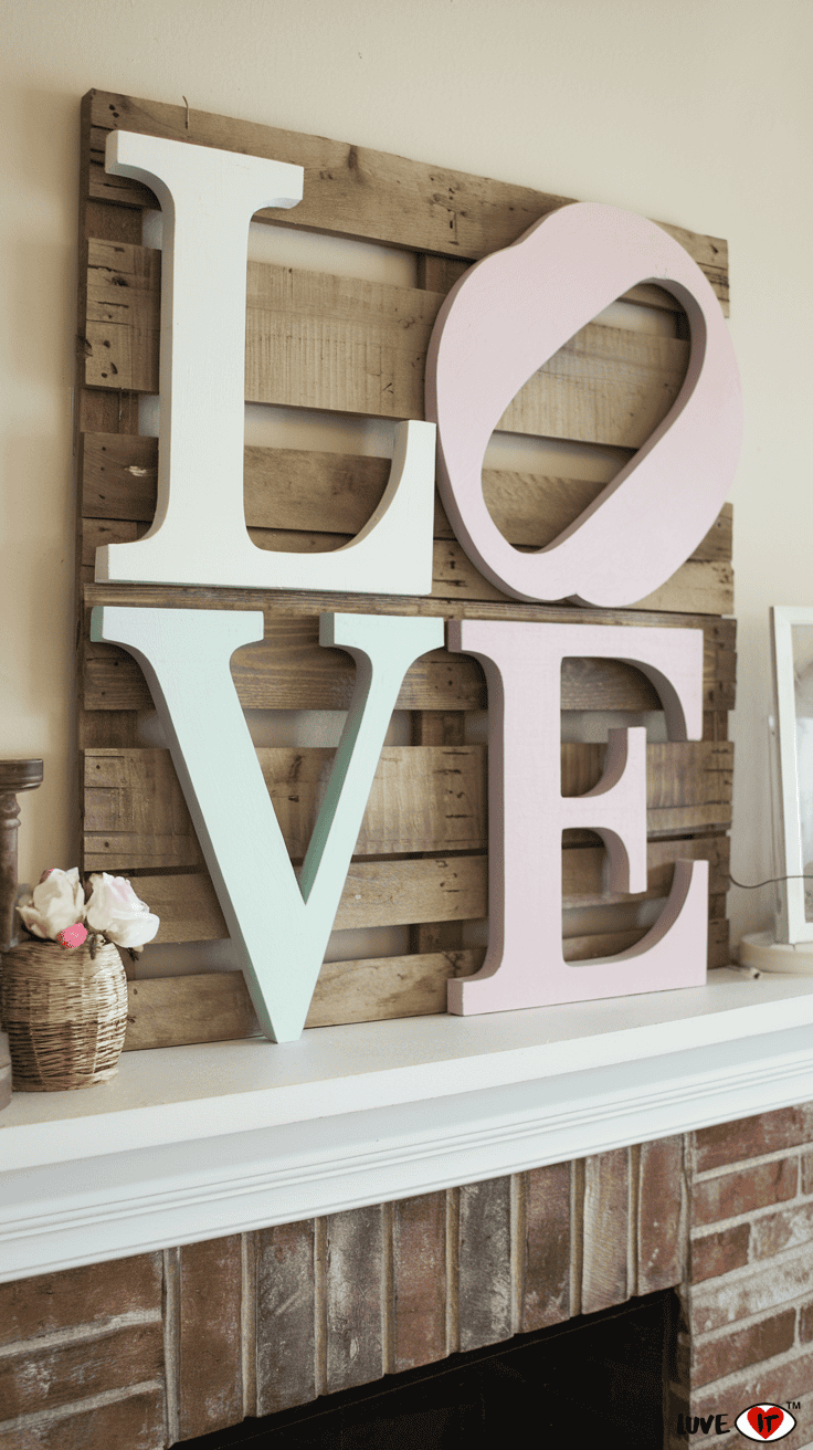 rustic valentine love sign