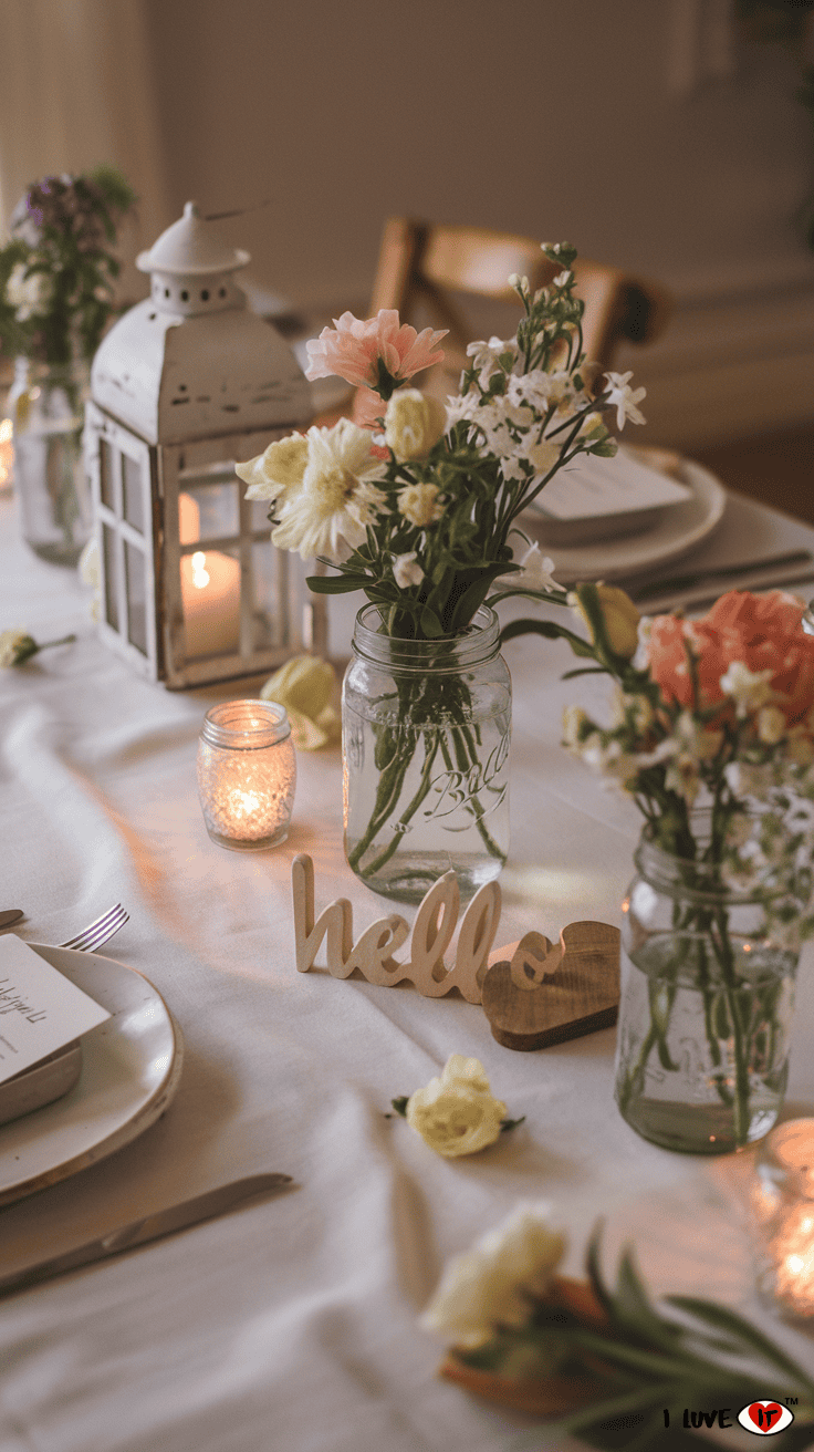 rustic table decor spring