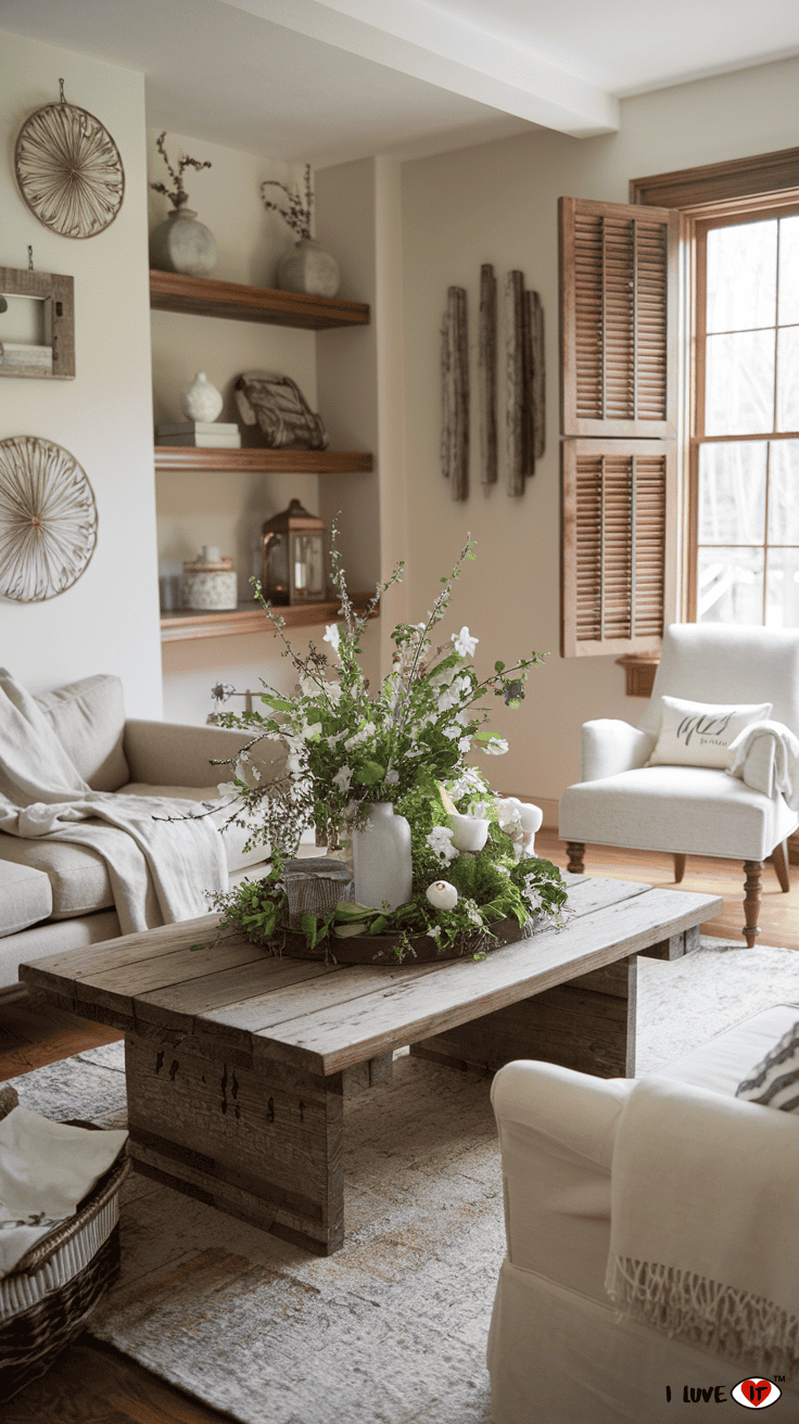 spring living room rustic