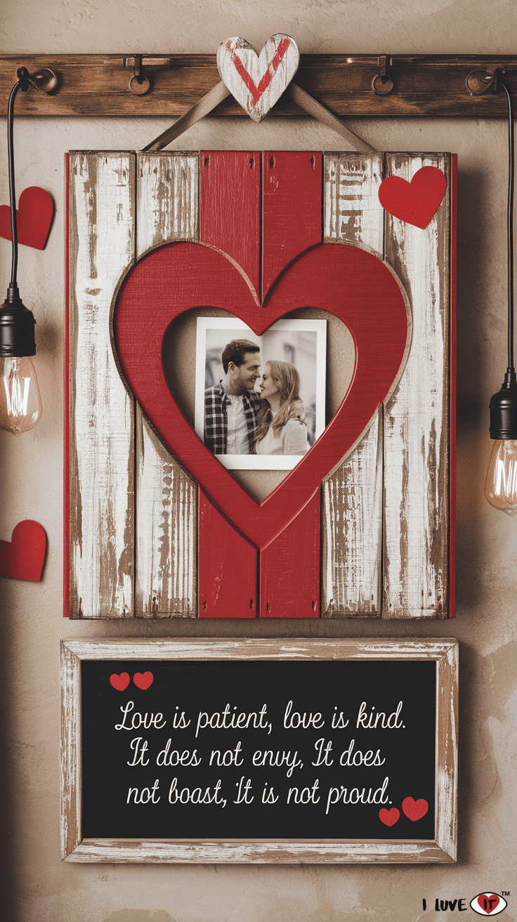 valentine frame rustic