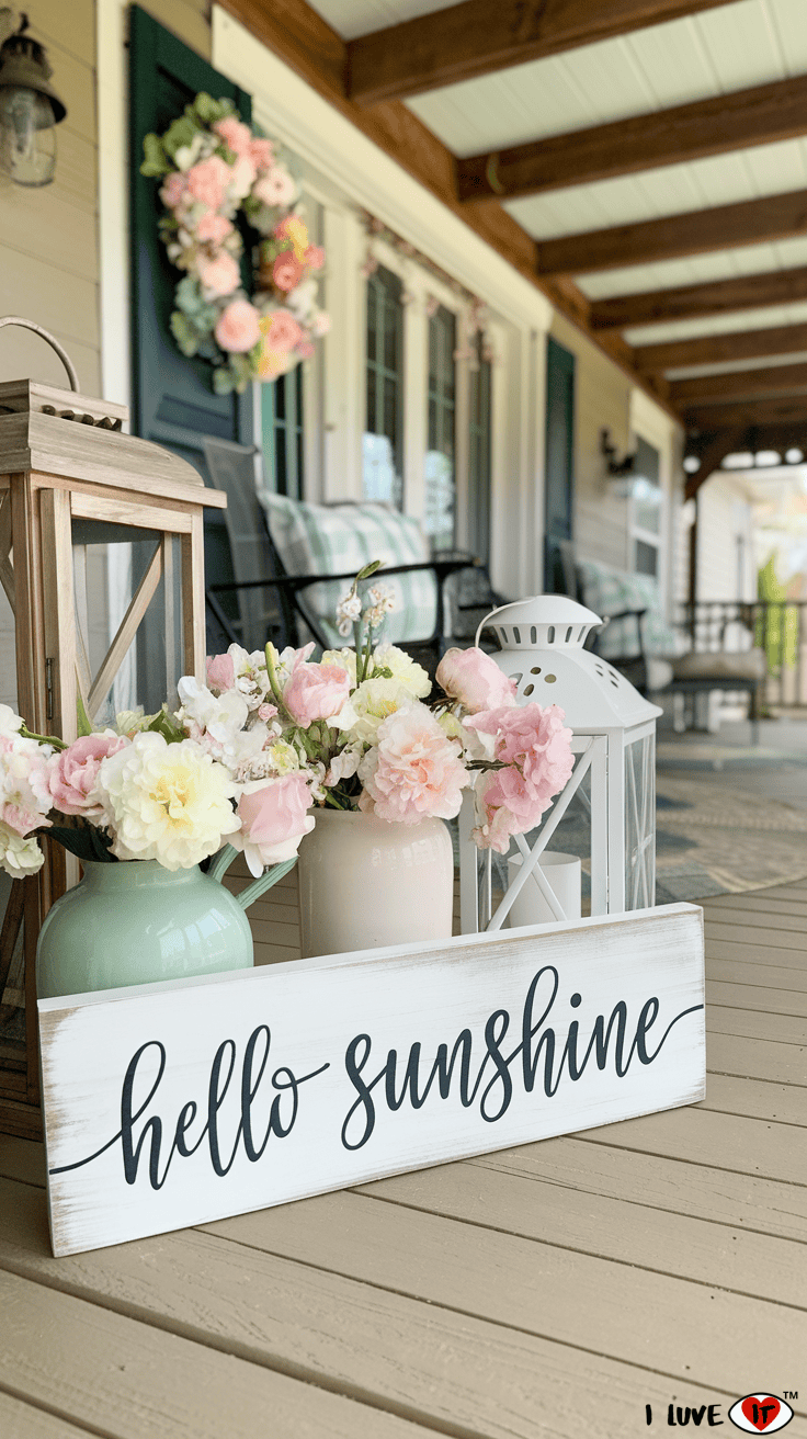 wood sign rustic spring