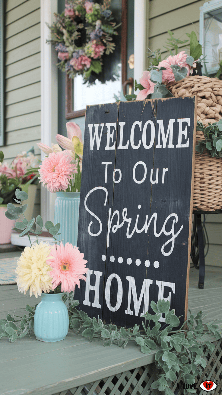 spring sign porch