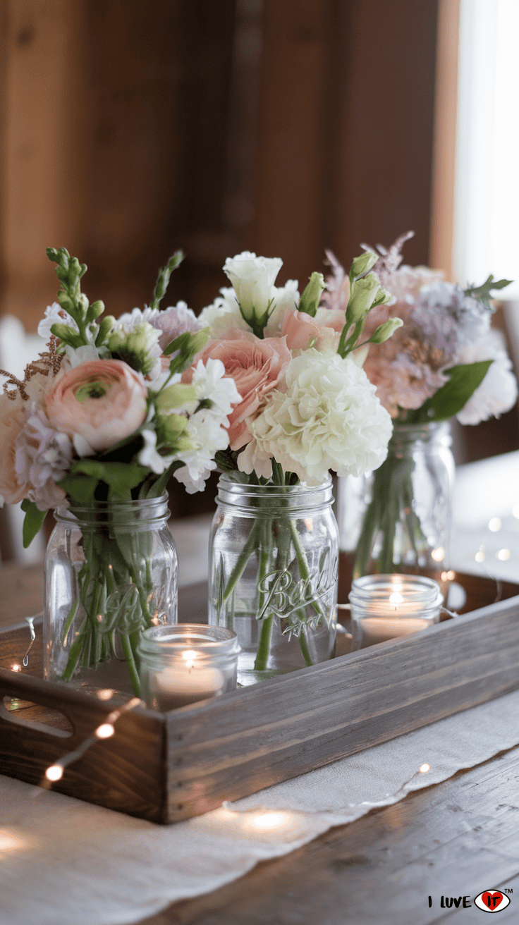 rustic spring table centerpieces 