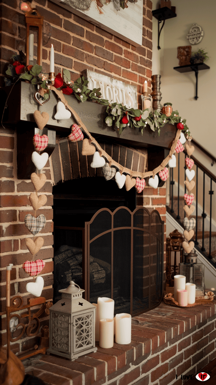 rustic valentine garland