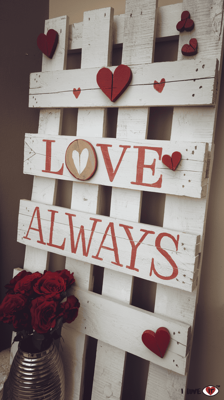 valentine rustic pallet art