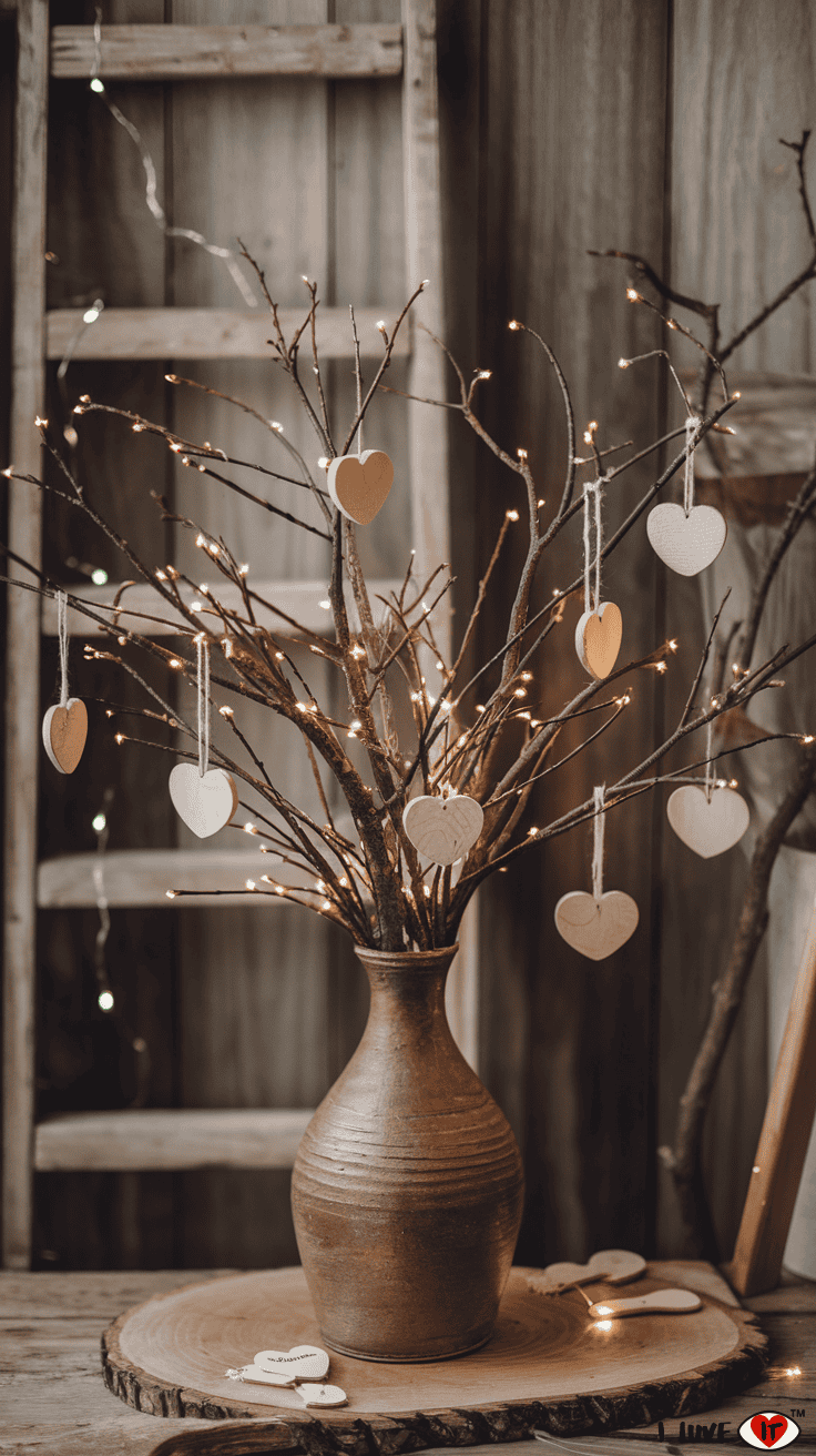 rustic valentine tree