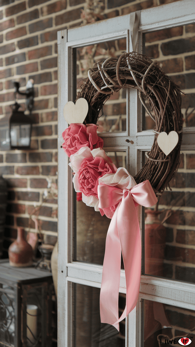 rustic valentine wreath