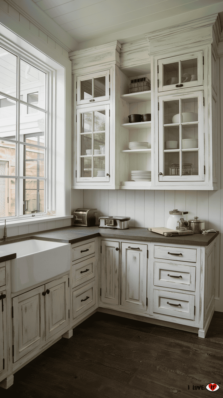 kitchen cabinets white washed