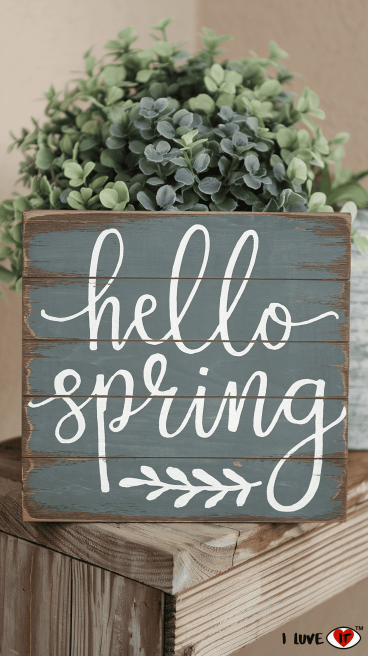 spring wood sign decor