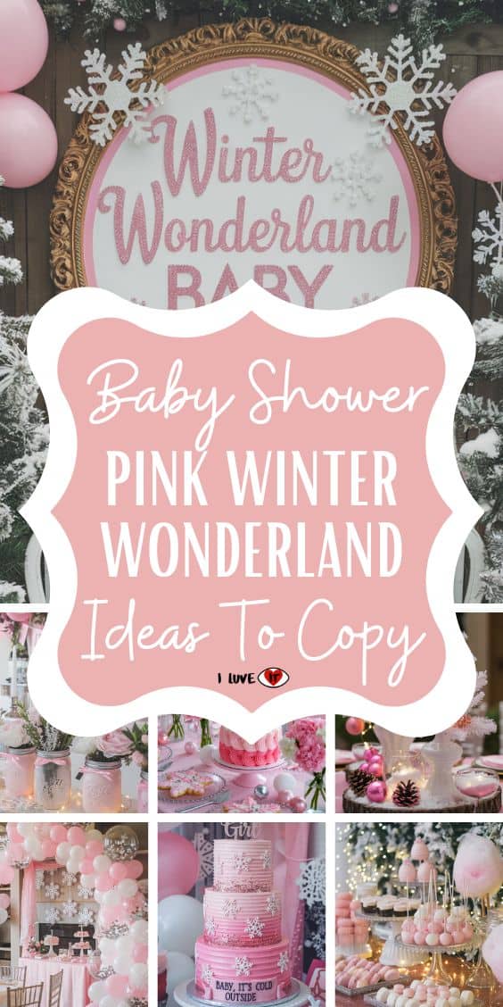 pink winter wonderland baby shower ideas