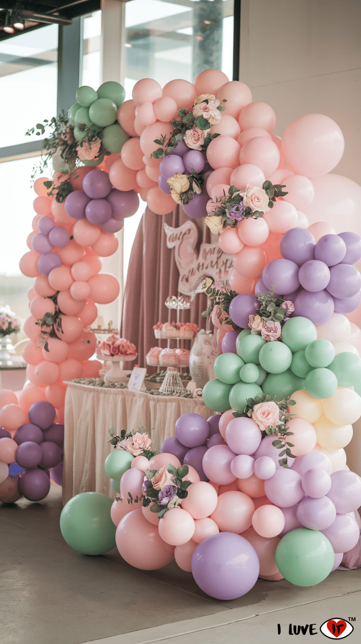 baby in bloom balloon arch ideas