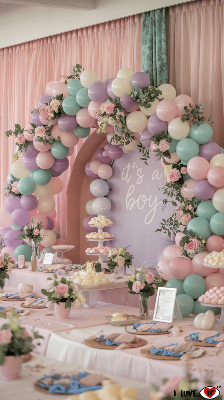 baby in bloom balloon arch ideas