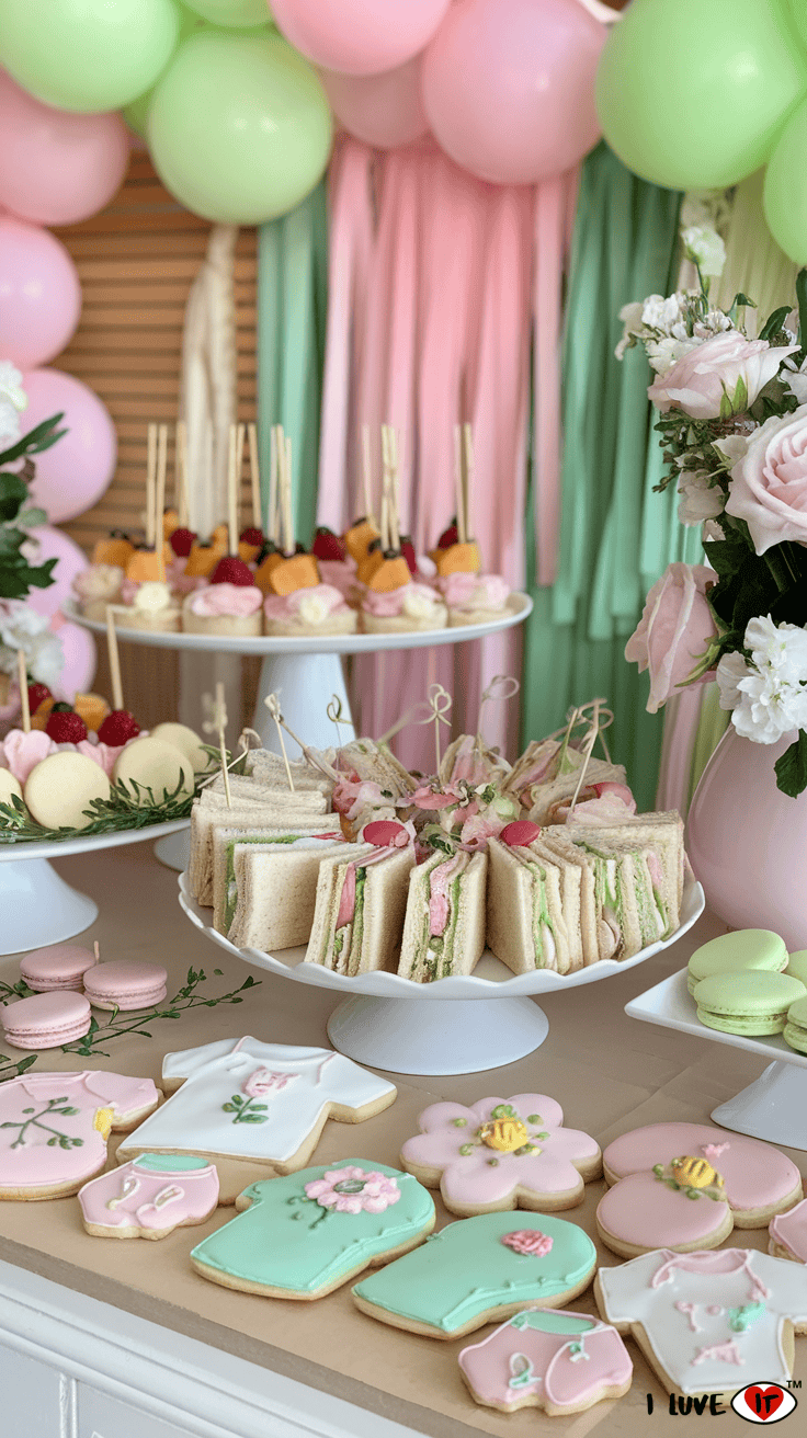 baby in bloom cookies ideas baby shower