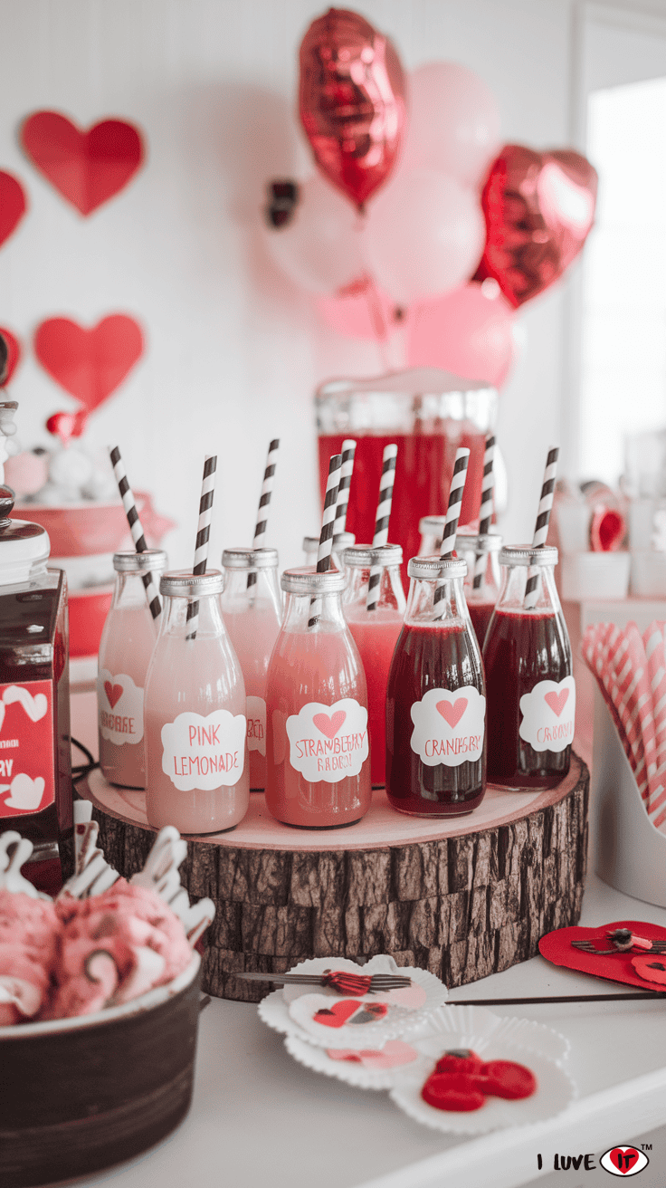 drink station valentine baby shower