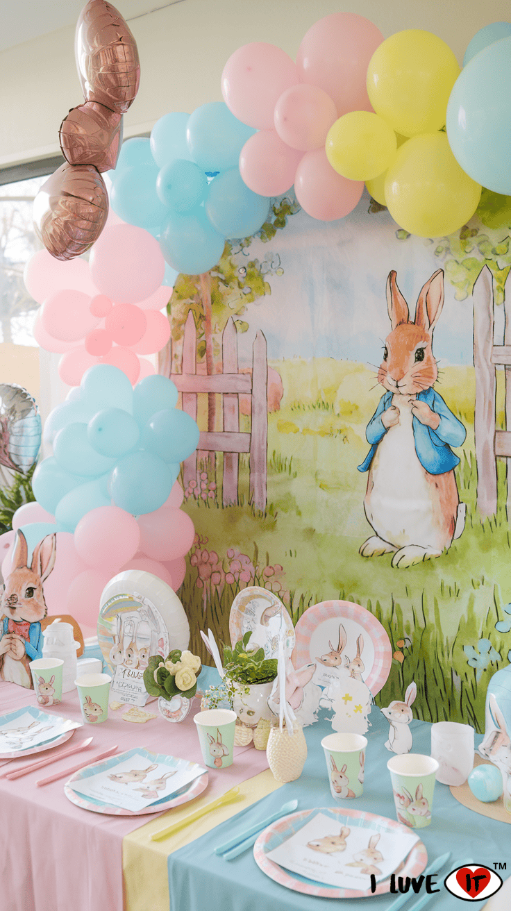 Peter rabbit balloon decoration ideas