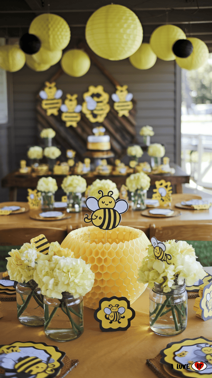 honeycomb centerpiece idea