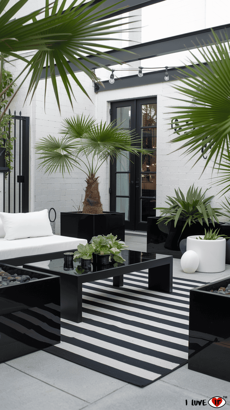 black and white patio ideas