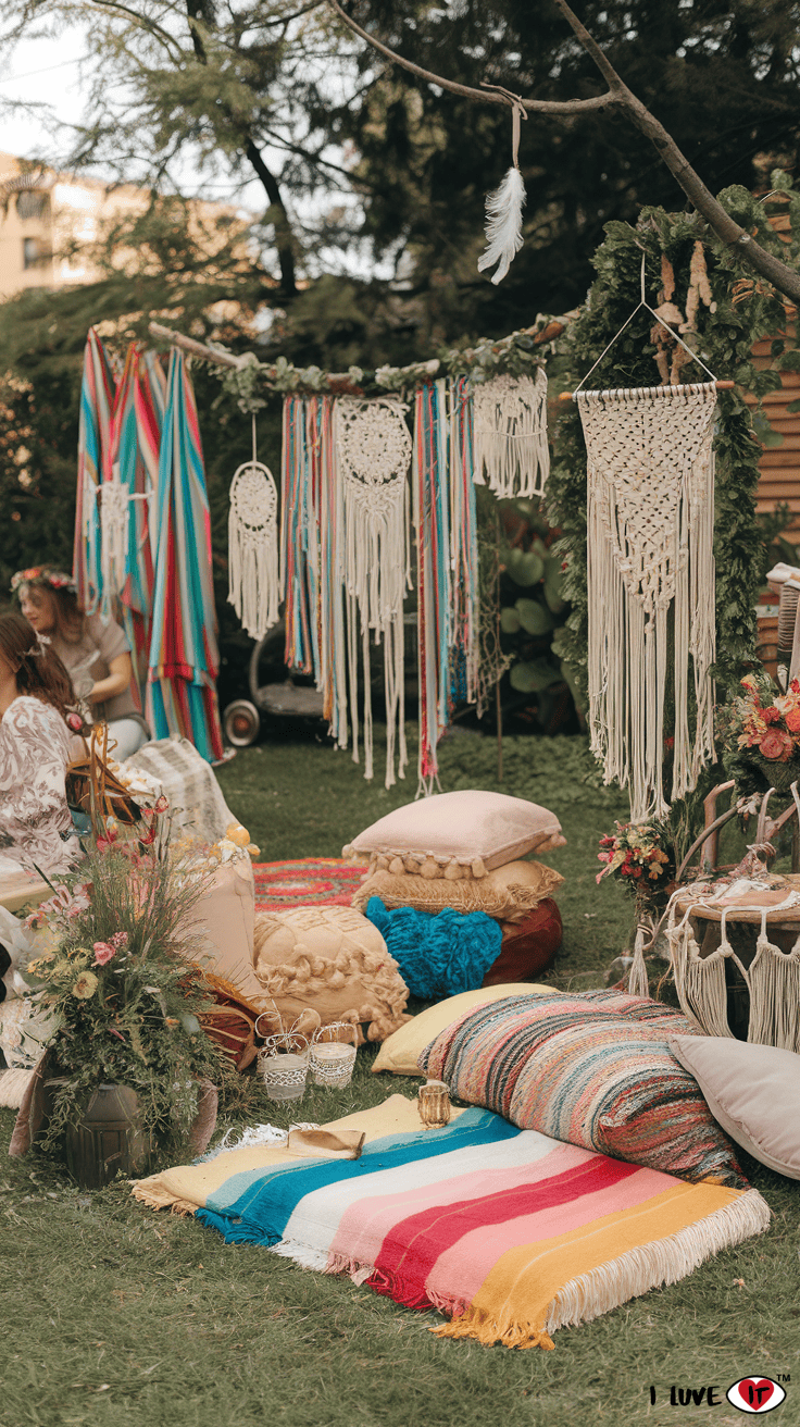 boho baby shower garden