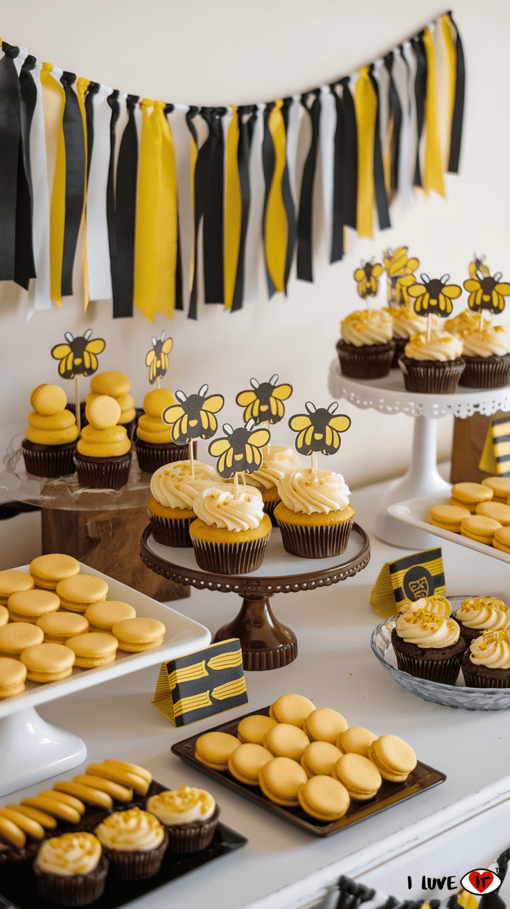 bumblebee dessert table idea