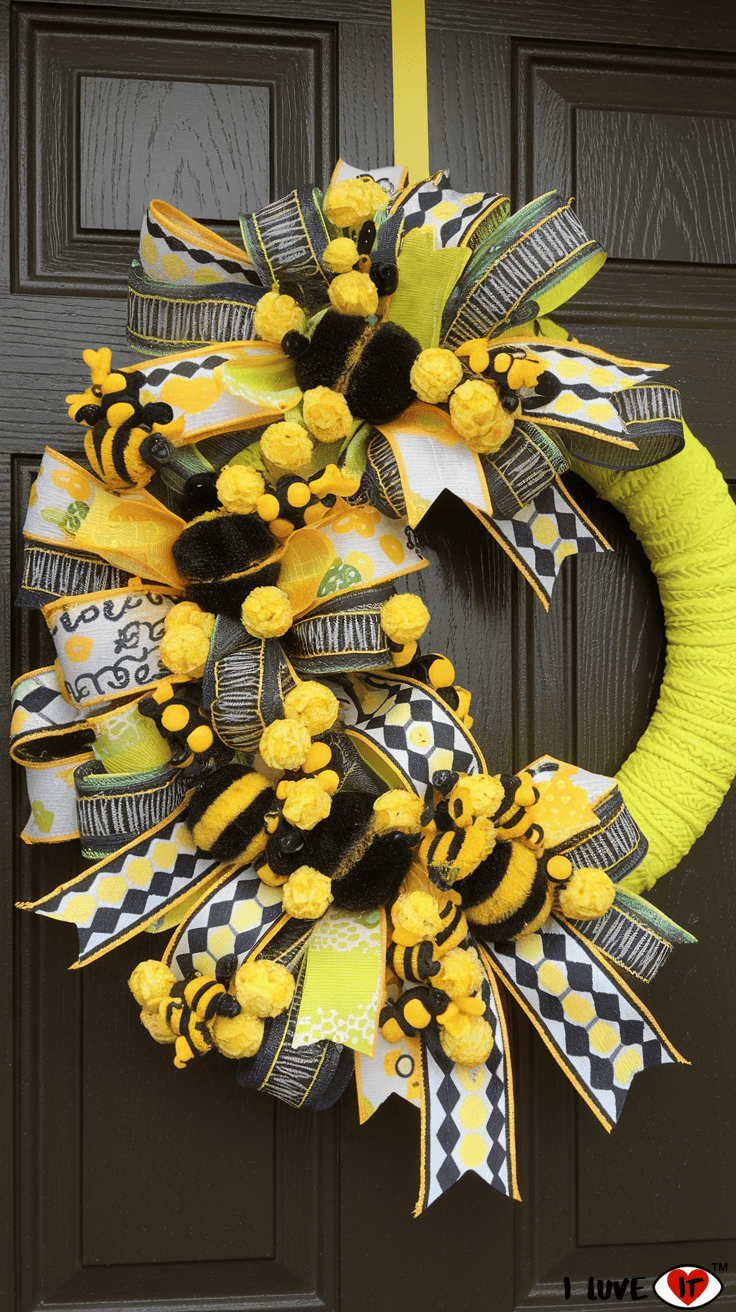 diy bumblebee wreath