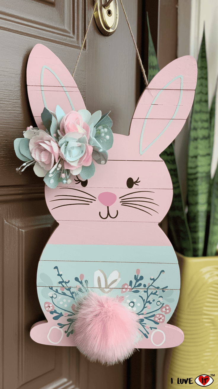 bunny easter door hanger diy